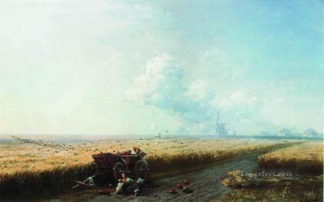  1883 Pintura al %C3%B3leo - Durante la cosecha en Ucrania 1883 Romántico Ivan Aivazovsky ruso